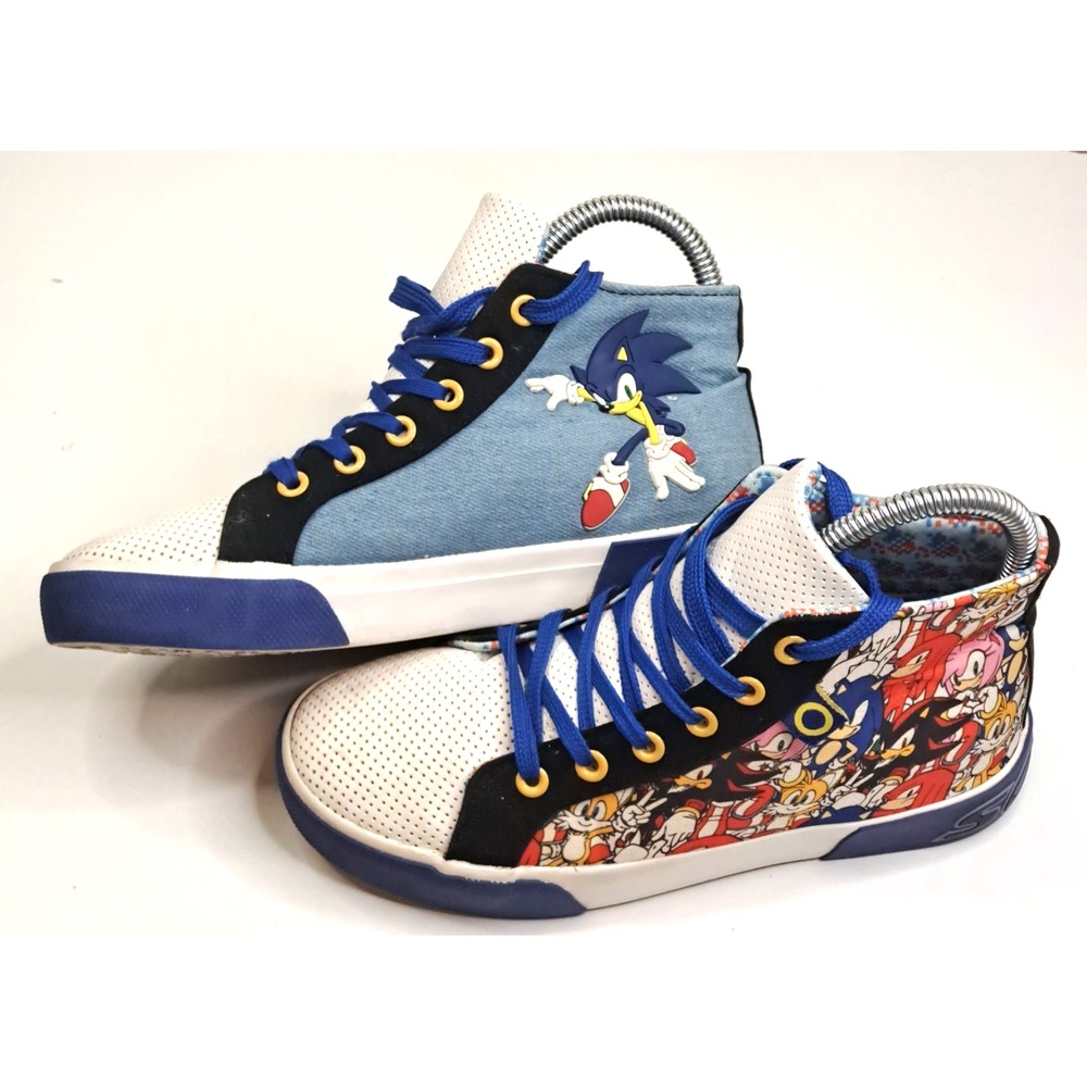 SEGA Sonic The Hedgehog Hi-Top Sneakers Boys Size 4 Blue